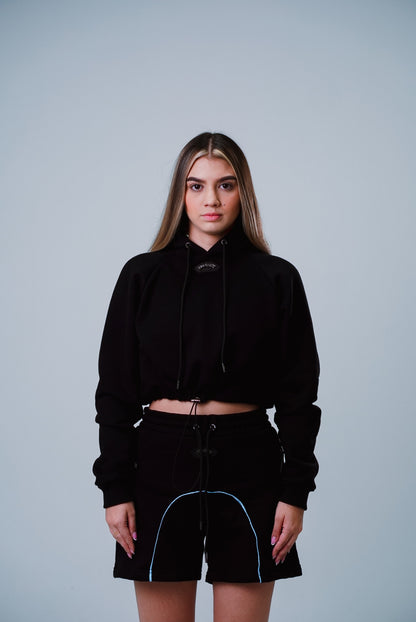 Cropped Hoodie BBBLUE Disciples Insignia-NG Negro