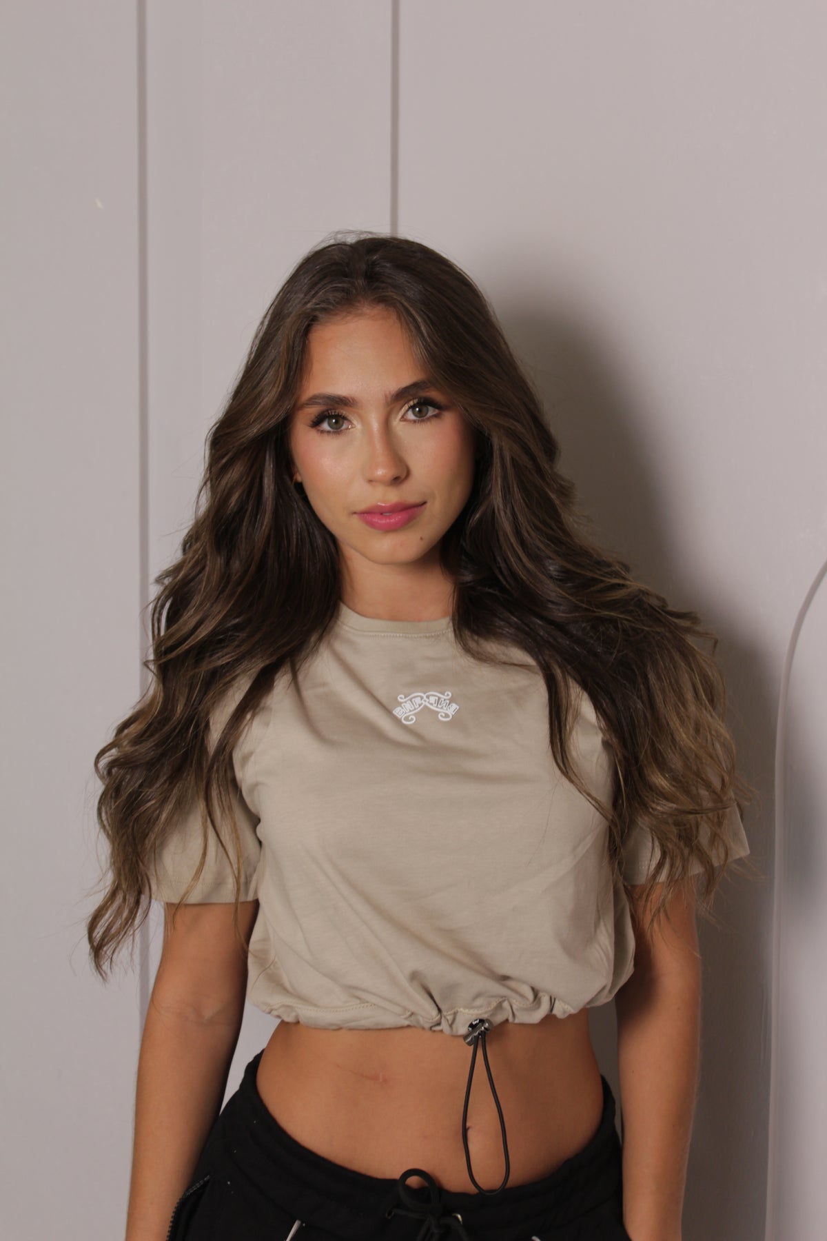 Crop Top Nocturnal Activity BBGIRL2 Beige